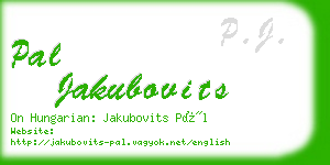 pal jakubovits business card